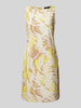 comma Knielanges Kleid mit Rundhalsausschnitt Gelb