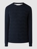 Selected Homme Pullover mit strukturiertem Muster Modell 'Romen' Marineblau