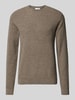 SELECTED HOMME Gebreide pullover met ribboorden, model 'ROSS' Middengrijs