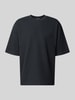 REVIEW Relaxed Fit T-Shirt mit Strukturmuster Black