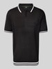 BOSS Green Poloshirt mit gerippten Abschlüssen Black