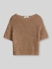 Marc O'Polo Sweter z mieszanki bawełny o kroju relaxed fit Orzechowy