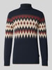 Blend Gebreide pullover met ribboorden, model 'BENJI' Donkerblauw