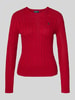 Polo Ralph Lauren Gebreide pullover met labelstitching, model 'JULIANNA' Donkerrood
