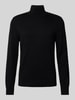 s.Oliver RED LABEL Regular Fit Rollkragenpullover aus Baumwolle mit gerippten Abschlüssen Black