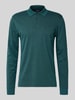 Christian Berg Men Regular fit poloshirt in design met lange mouwen Lagune