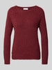 Rich & Royal Strickpullover mit Rundhalsausschnitt Bordeaux