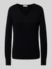 Christian Berg Woman Strickpullover mit gerippten Abschlüssen Black