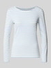 Oui Longsleeve im Allover-Look mit Rundhalsausschnitt Hellblau