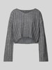 Noisy May Cropped Strickpullover mit V-Ausschnitt Modell 'NINA' Anthrazit