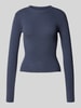 Pieces Slim Fit Strickpullover aus Viskose-Mix Modell 'MIRA' Metallic Blue