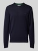 Lacoste Strickpullover aus reiner Wolle mit Logo-Patch Marine