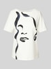 s.Oliver BLACK LABEL Relaxed Fit T-Shirt aus Baumwoll-Mix mit Glitzer-Details Offwhite