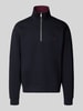 MCNEAL Relaxed Fit Troyer aus Baumwoll-Mix mit Troyer-Kragen Black