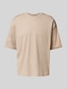 JAKE*S STUDIO MEN T-Shirt aus Bio-Baumwolle mit geripptem Rundhalsausschnitt Taupe
