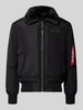 Alpha Industries Bomberka z naszywką z logo i kołnierzykiem typu kent Czarny