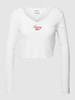 Tommy Jeans Cropped Longsleeve in Ripp-Optik Modell 'BABY' Weiß