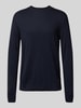 JOOP! Collection Gebreide pullover met ronde hals, model 'Sergor' Marineblauw