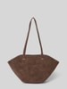 Seidenfelt Shopper in Leder-Optik Modell 'Rena' Dunkelbraun