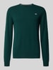 Gant Strickpullover aus reiner Lammwolle mit gerippten Abschlüssen Dunkelgruen