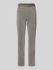 Marc Cain Stoffhose mit elastischem Logo-Bund Hellgrau