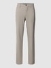 Christian Berg Men Regular fit broek met viscose en structuurmotief Lichtbruin