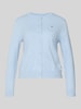 Tommy Hilfiger Regular Fit Strickjacke aus Baumwoll-Mix Hellblau