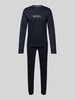 BOSS Comfort Fit Pyjama aus reiner Baumwolle Dunkelblau