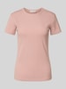 Christian Berg Woman T-Shirt in Ripp-Optik mit Rundhalsausschnitt Rosa