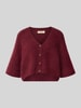 MOS MOSH Strickjacke aus Alpaka-Mix mit Leinen-Anteil Modell 'Thora' Bordeaux