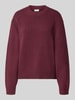NOISY MAY® Relaxed Fit Pullover aus Baumwoll-Mix in Strick-Optik Pflaume