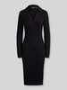 Lauren Ralph Lauren slim fit tricotjurk van mix van katoen en viscose Zwart