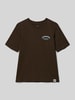 Jack & Jones T-shirt z nadrukiem z logo Czekoladowy
