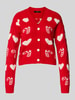 Vero Moda Strickjacke mit Weihnachts-Motiv Modell 'CANDYHEARTS' Rot