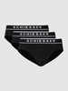 Schiesser Slip mit Logo-Bund im 3er-Pack Black