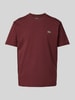 Lacoste T-shirt met labelmotief Bordeaux