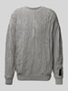 CARLO COLUCCI Strickpullover mit Label-Badge Hellgrau