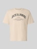 JACK & JONES Regular fit t-shirt van puur katoen model 'Denver' Beige