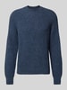 BOSS Orange Regular fit pullover van wolmix  Rookblauw