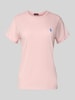 Polo Ralph Lauren T-shirt met labelstitching en ronde hals Felroze