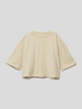 Mango Cropped T-Shirt mit Stitching Sand