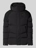 Blauer Usa Steppjacke mit Label-Patch Modell 'CROWN' Black