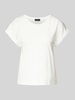 monari T-shirt met geribde ronde hals Offwhite