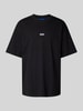 Hugo Blue Oversized T-Shirt aus Viskose mit Label-Print Modell 'Nalono' Black