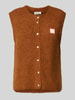 American Vintage Mouwloos vest met labelpatch Cognac gemêleerd