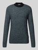 Jack & Jones Sweter z dzianiny z detalem z logo model ‘COSPACE’ Granatowy