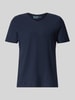 MCNEAL T-Shirt mit V-Ausschnitt und Rollsaum Dunkelblau