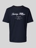 Tommy Hilfiger T-shirt z wyhaftowanym logo Granatowy