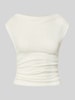 Gina Tricot Top w imitacji bouclé z dekoltem w łódkę Złamany biały