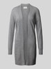 Christian Berg Woman Gebreide lange jas van kasjmier met opgestikte zakken Grafiet gemêleerd